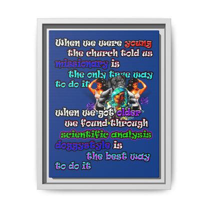 doggystyle - framed canvas art (dark blue)