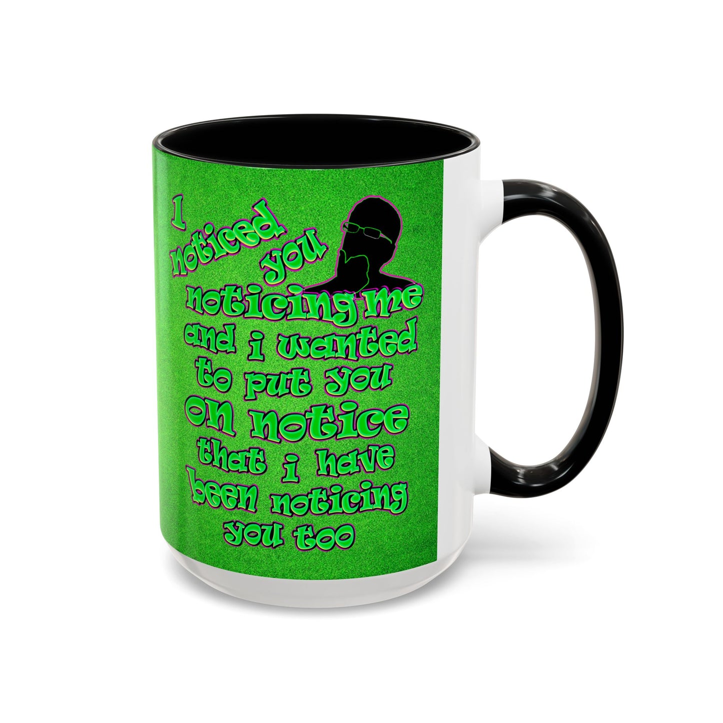 noticed you noticing - Accent Mug (green turf)