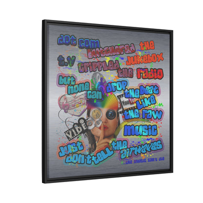 drop the beat - framed canvas art (brushed nickel)