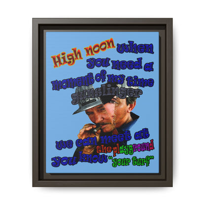 high noon - framed canvas art (light blue)