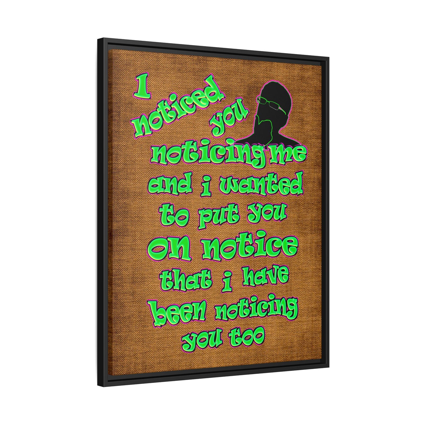 noticed you noticing - framed canvas art (brown papyrus)
