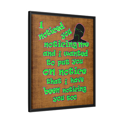 noticed you noticing - framed canvas art (brown papyrus)