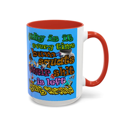 the bum's shit - Accent Mug (light blue-purple wave)
