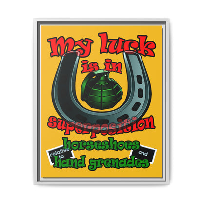 my luck - framed canvas art (yellow)