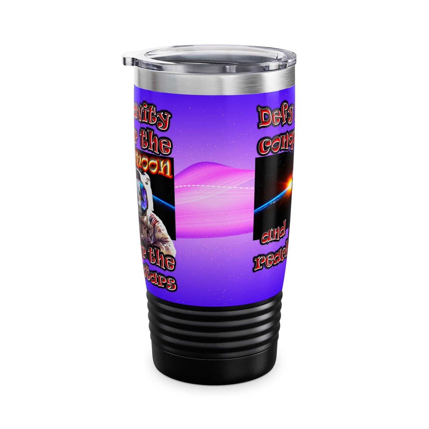 defy conquer reach - Ringneck Tumbler, 20oz (purple-pink wave)