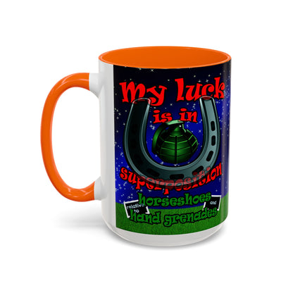 my luck - Accent Mug ('snoops' background)