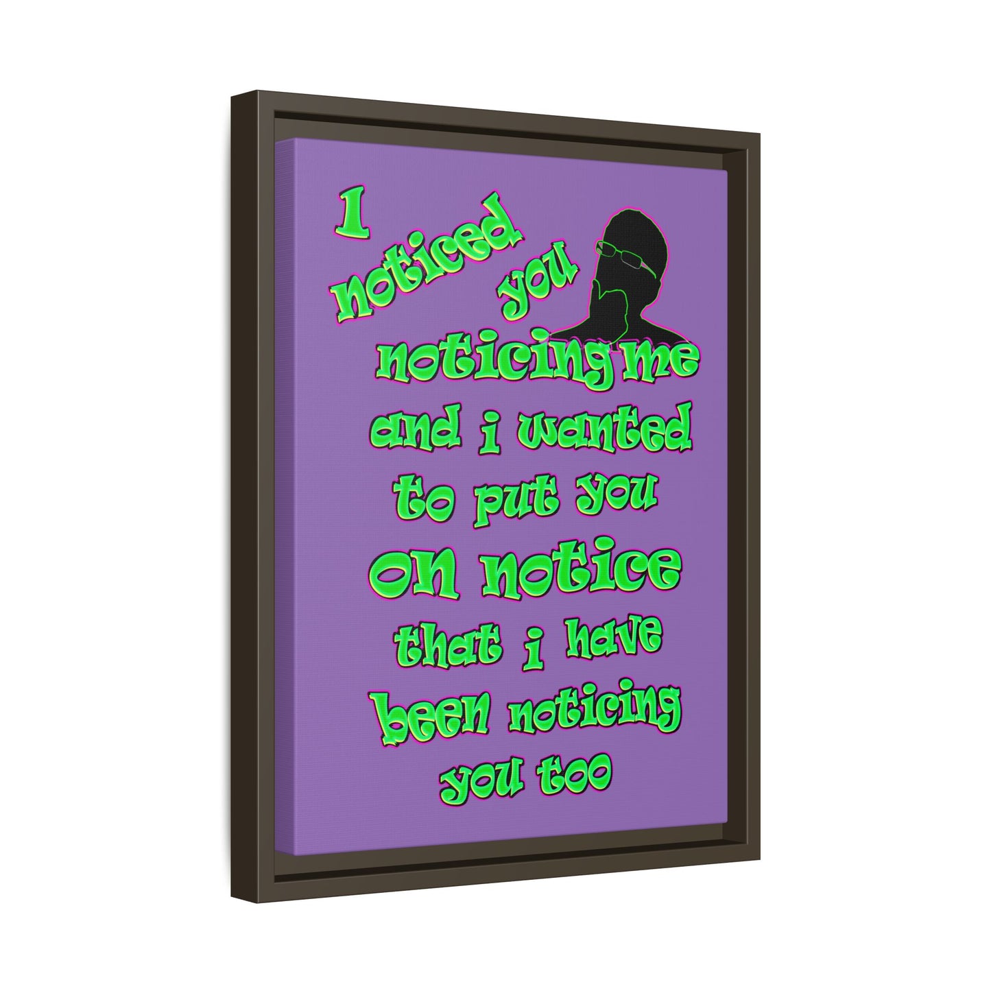 noticed you noticing - framed canvas art (light purple)
