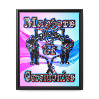 em cee squared - framed canvas art (light blue-pink wave)
