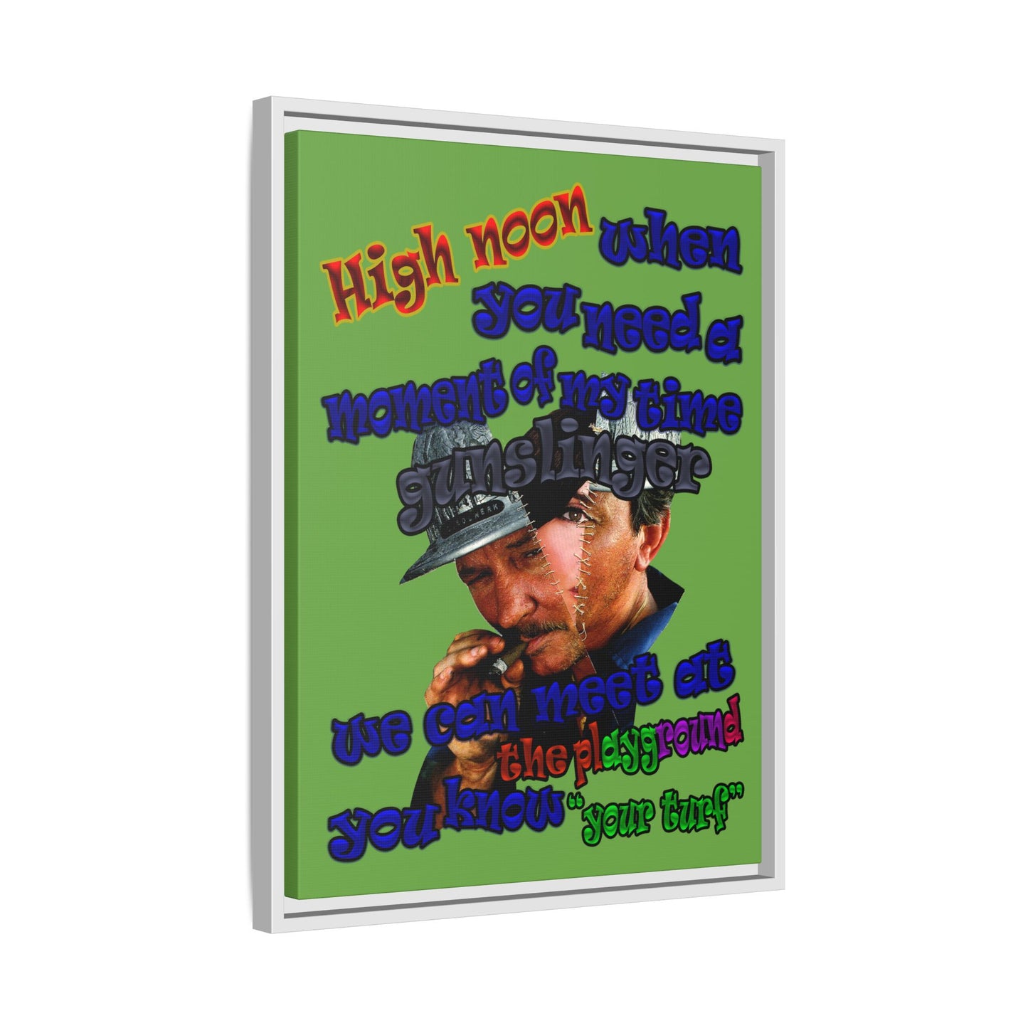 high noon - framed canvas art (green)