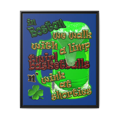 celtics logo - framed canvas art (dark blue)