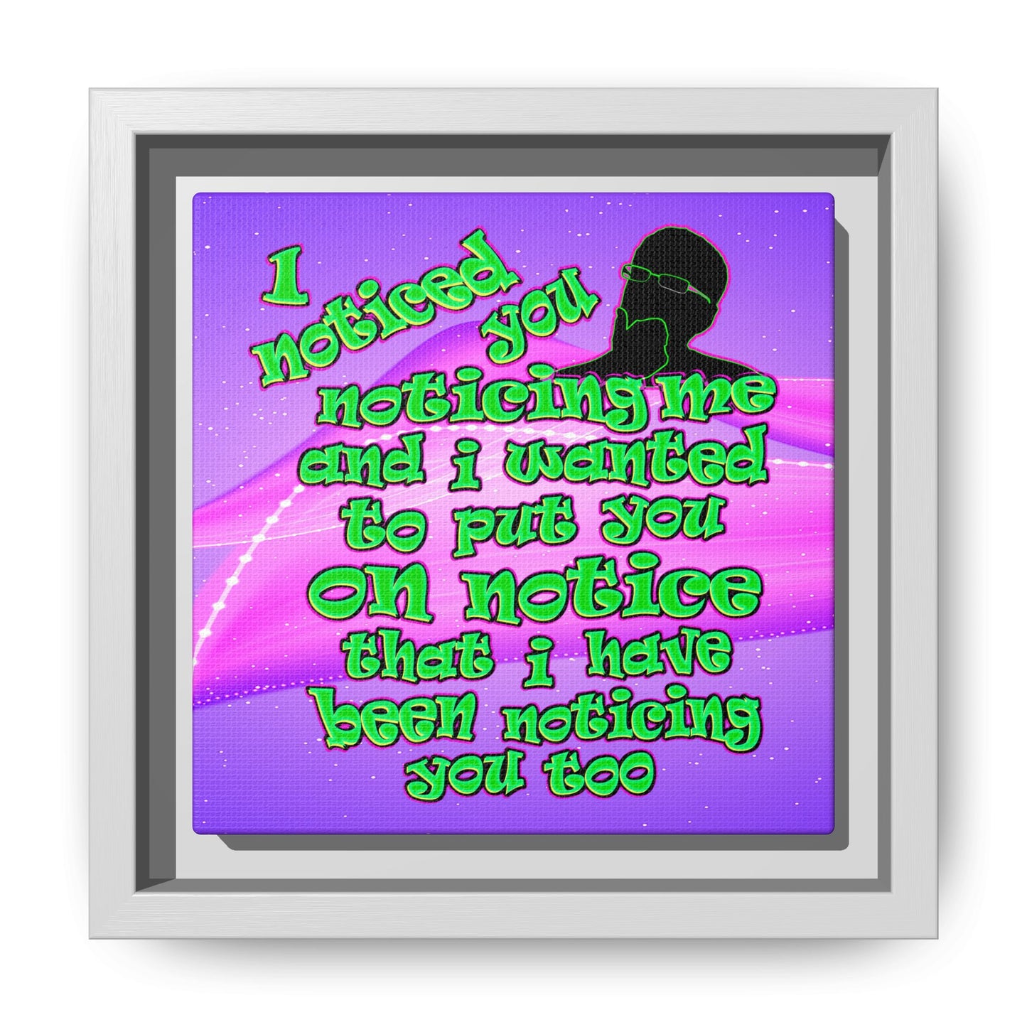 noticed you noticing - framed canvas art (purple-pink wave)