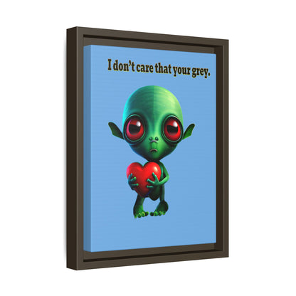 I don't care that your grey - framed canvas art (light blue)