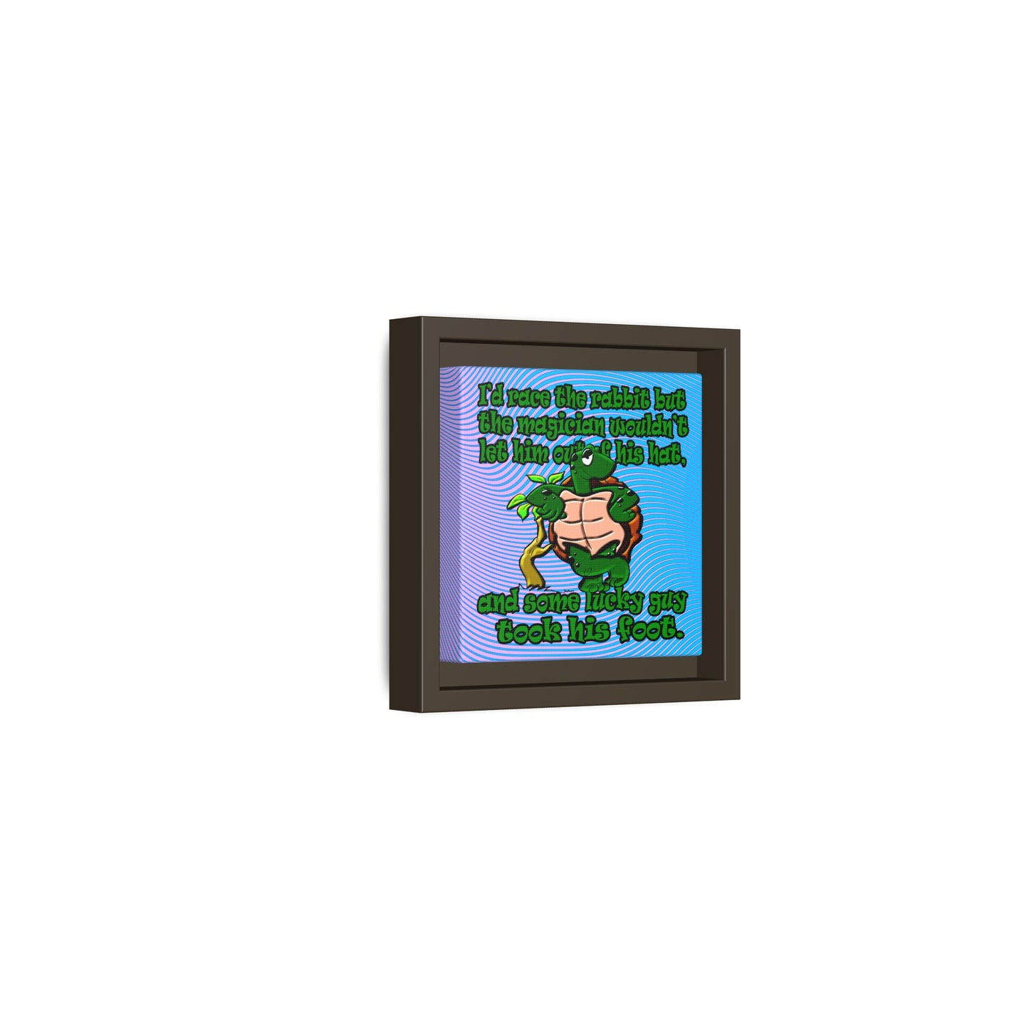 turtle race - framed canvas art (light blue-purple wave)