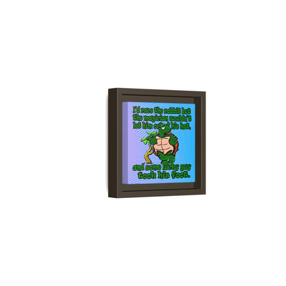 turtle race - framed canvas art (light blue-purple wave)
