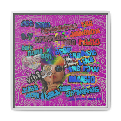 drop the beat - framed canvas art (pink swirl)