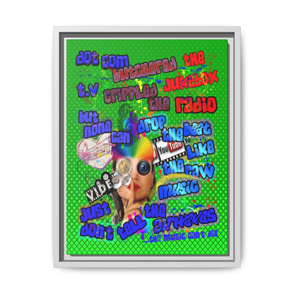 drop the beat - framed canvas art (logo green)