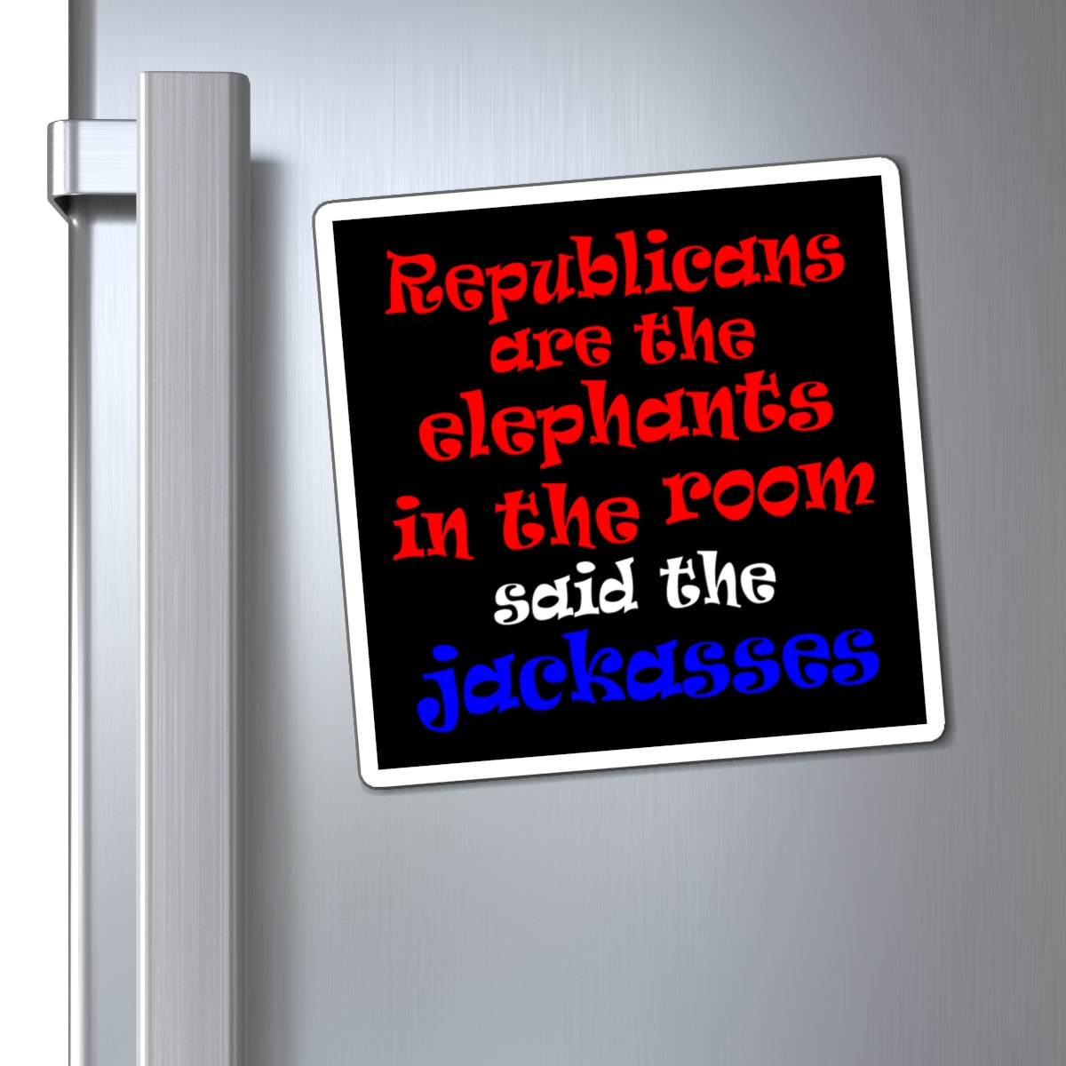 donkeys and elephants - Magnets - (black)