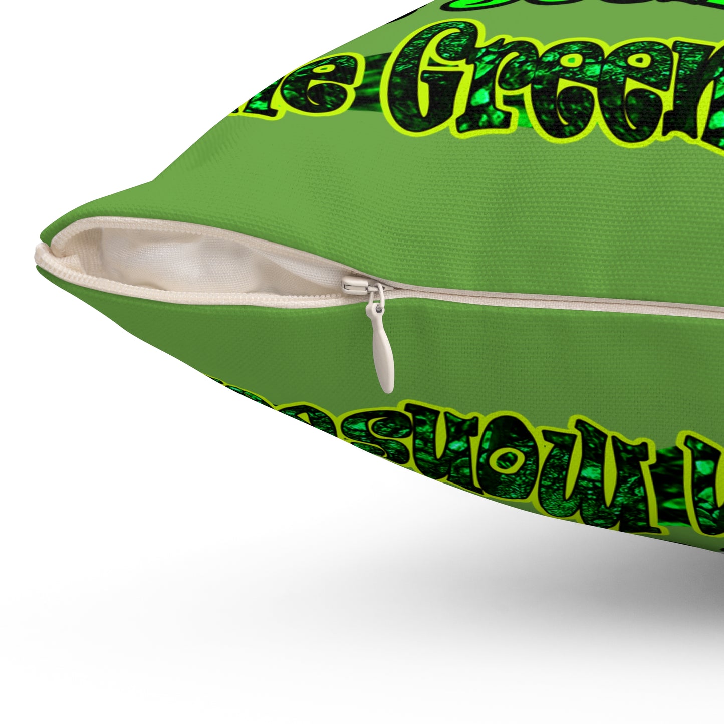christmas spirits of boston - Spun Polyester Square Pillow - (green)