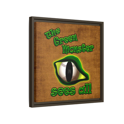 green monster - framed canvas art (brown papyrus)