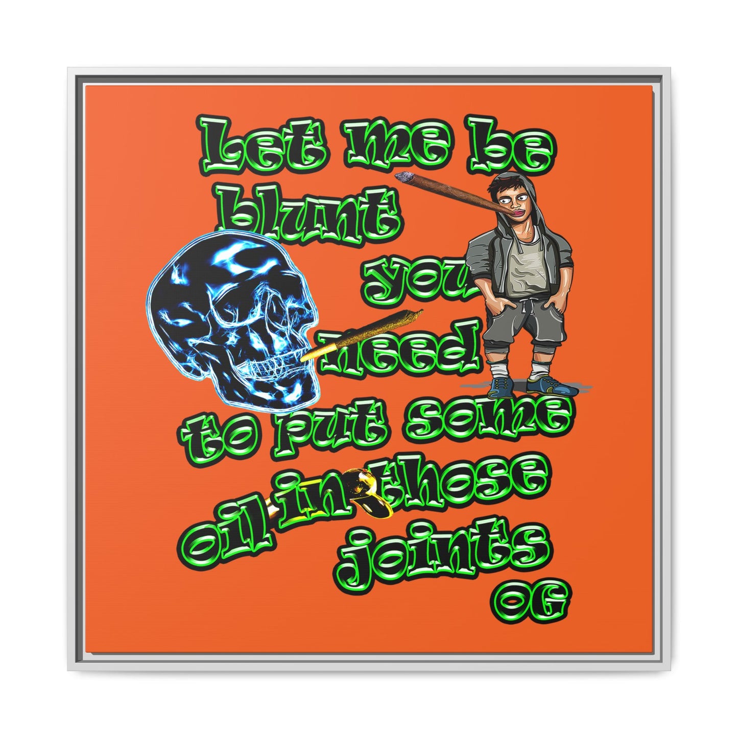 og - framed canvas art (orange)