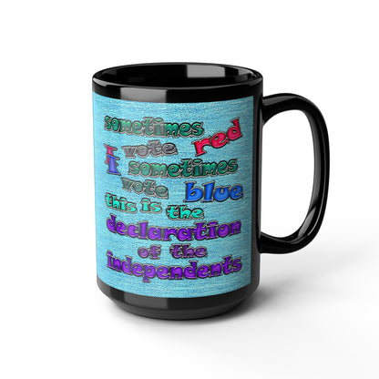 declaration of the independents - Black Mug (faded blue)