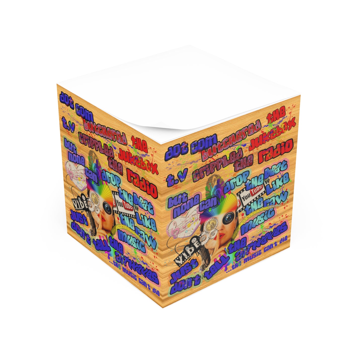 drop the beat - note cube (butterscotch wood finish)