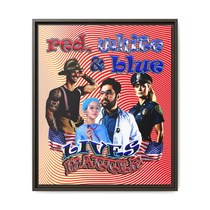 rw&b lives matter - framed canvas art (yellow-orange wave)
