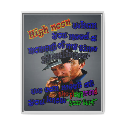 high noon - framed canvas art (grey-light grey)