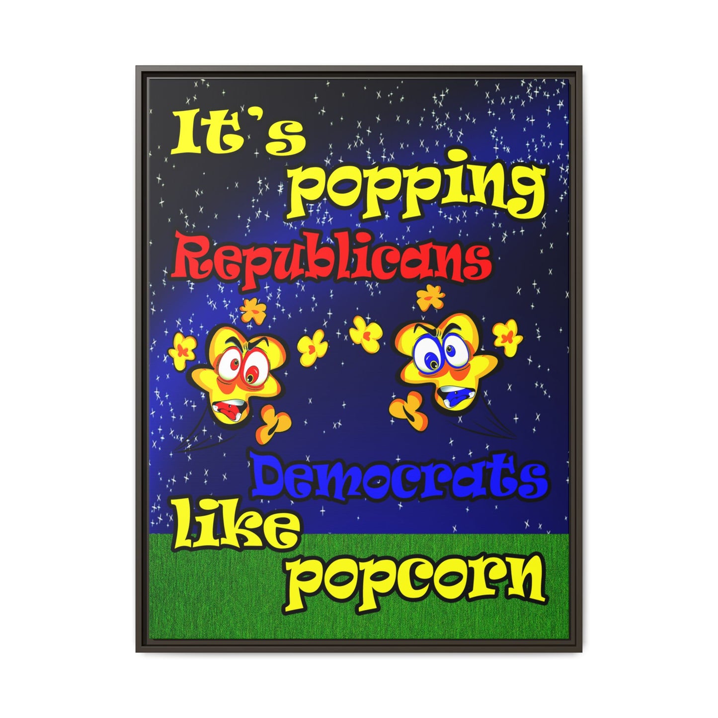 popping like popcorn - framed canvas art ('snoops' background)