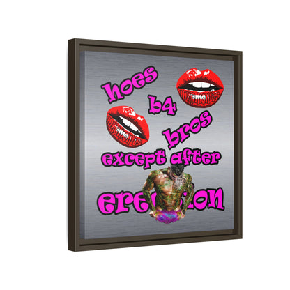 hoes b4 bros - framed canvas art (brushed nickel)
