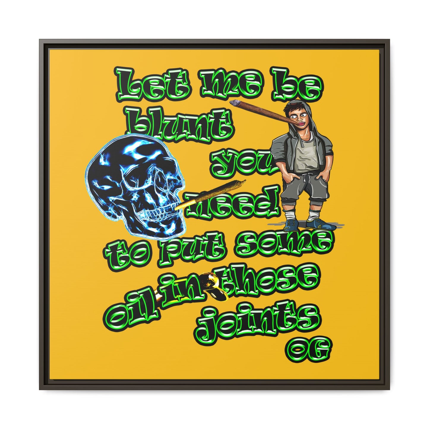 og - framed canvas art (yellow)