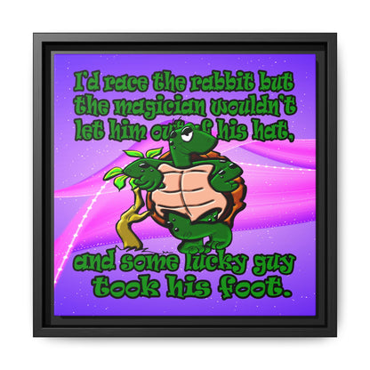 turtle race - framed canvas art (purple-pink wave)