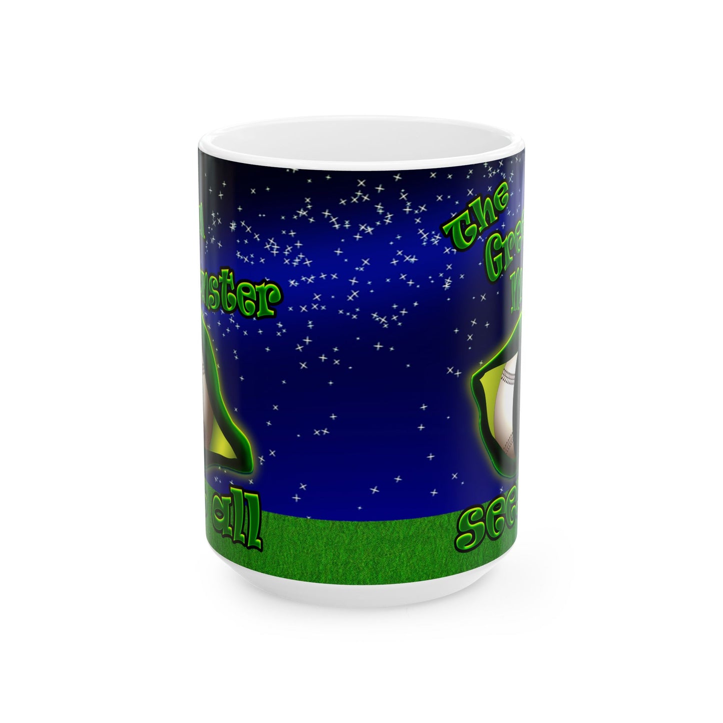 green monster - White Mug ('snoops' background)