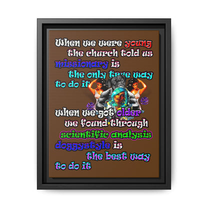 doggystyle - framed canvas art (brown)