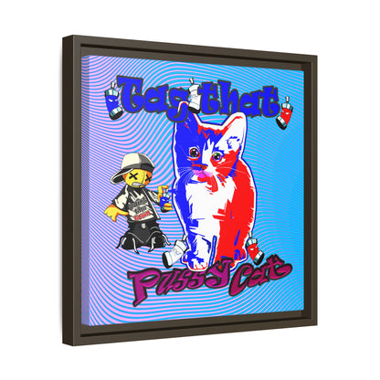 tag that - framed canvas art (light blue-purple wave)