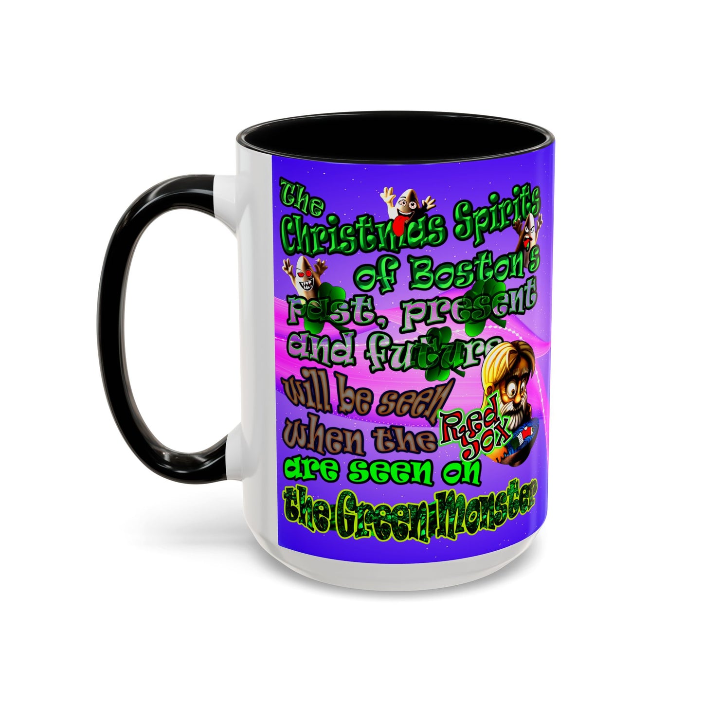 christmas spirits of boston - Accent Mug (purple-pink wave)