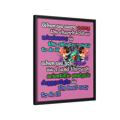 doggystyle - framed canvas art (light pink)