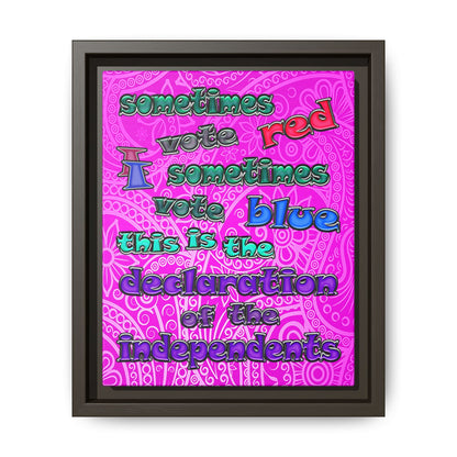 declaration of the independents - framed canvas art (pink swirl)