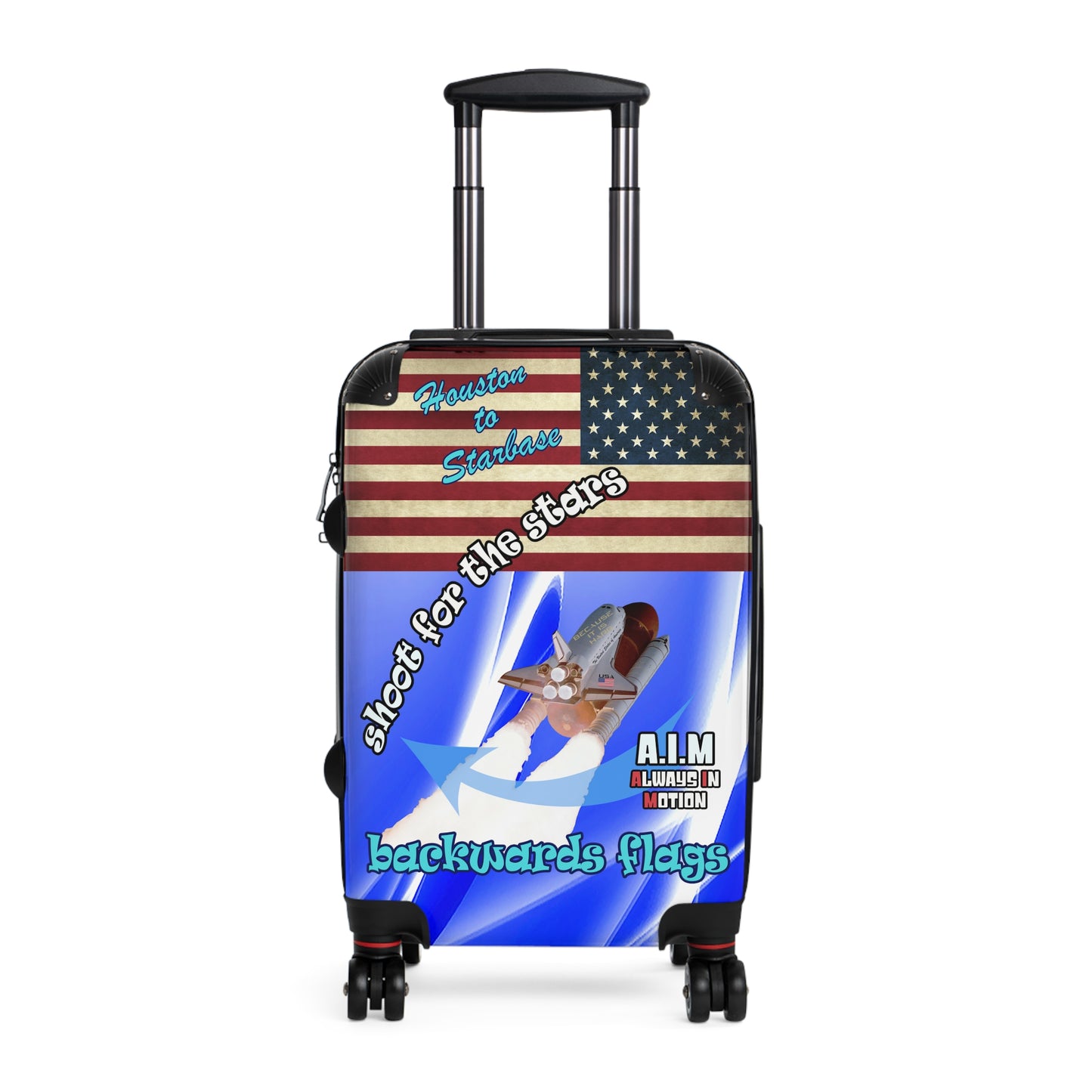shoot for the stars - Suitcase (blue-white wave)