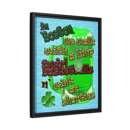 celtics logo - framed canvas art (faded blue)