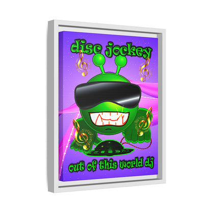 disc jockey - framed canvas art (purple-pink wave)