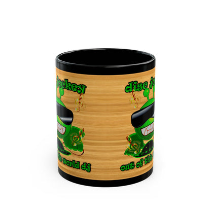 disc jockey - Black Mug (butterscotch wood finish)
