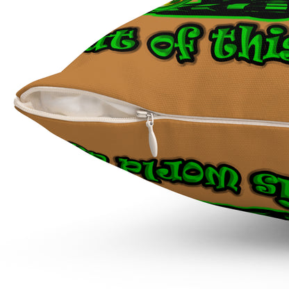 disc jockey - Spun Polyester Square Pillow - (light brown)