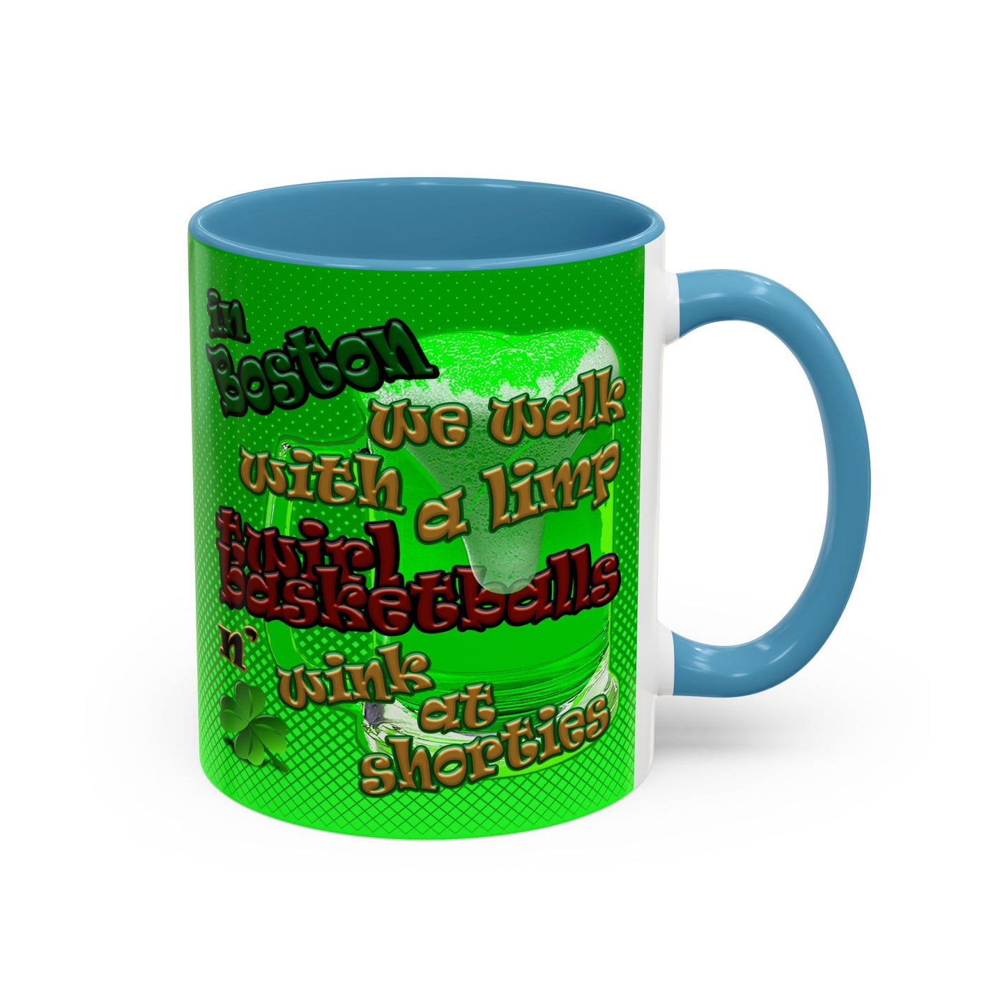 celtics logo - Accent Mug (logo green)