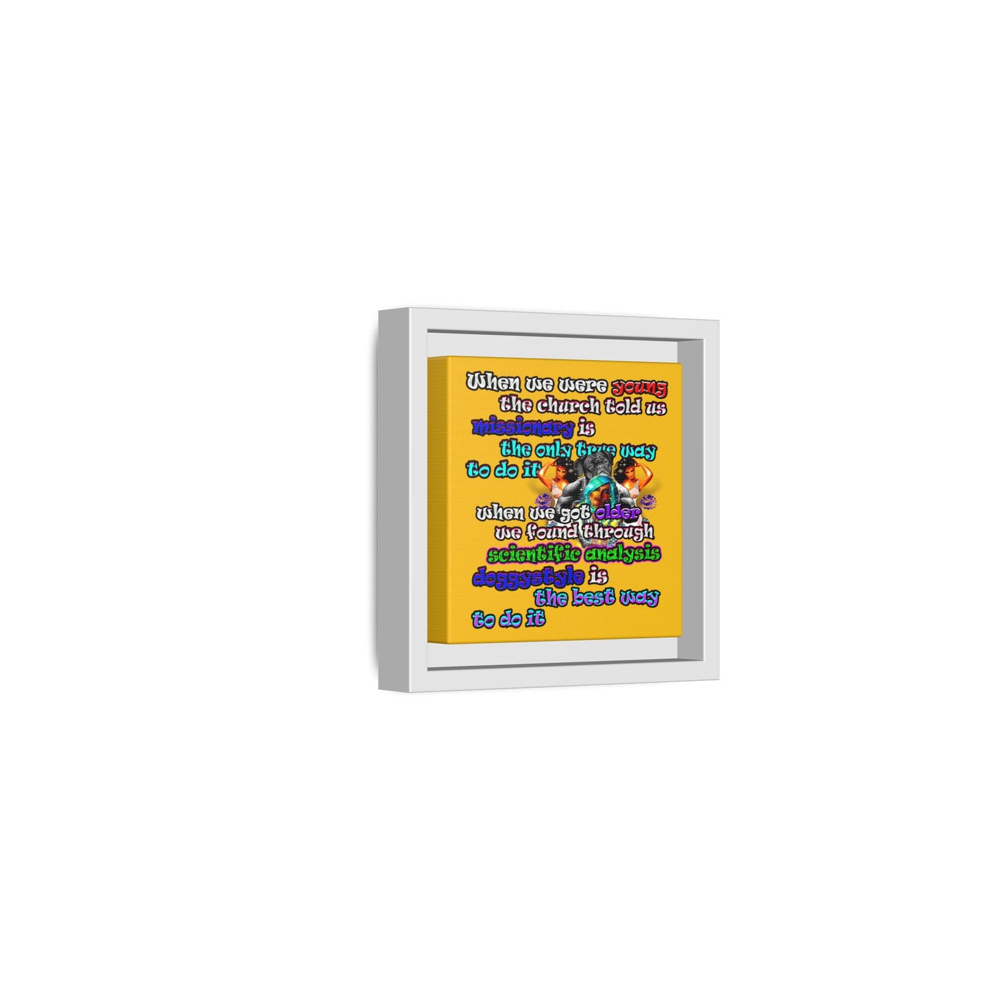 doggystyle - framed canvas art (yellow)