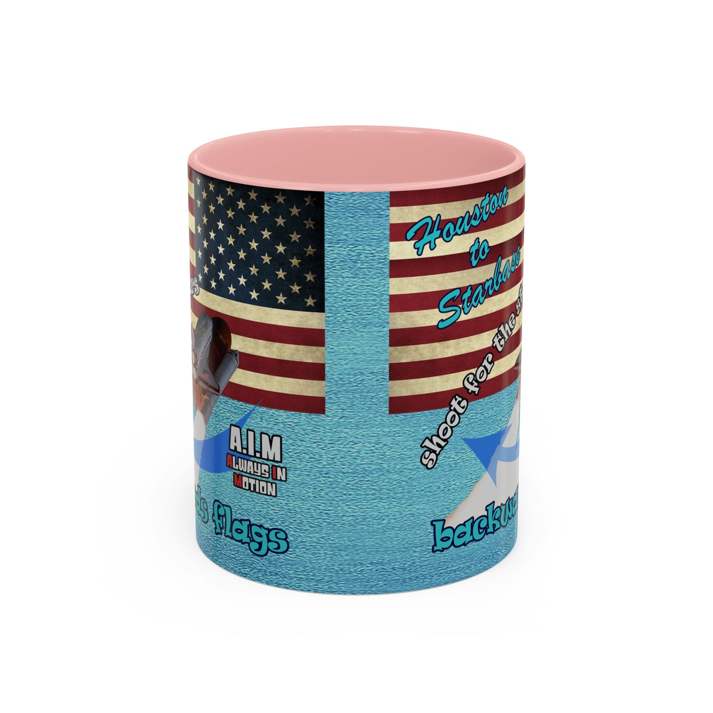 shoot for the stars - Accent Mug (faded blue)