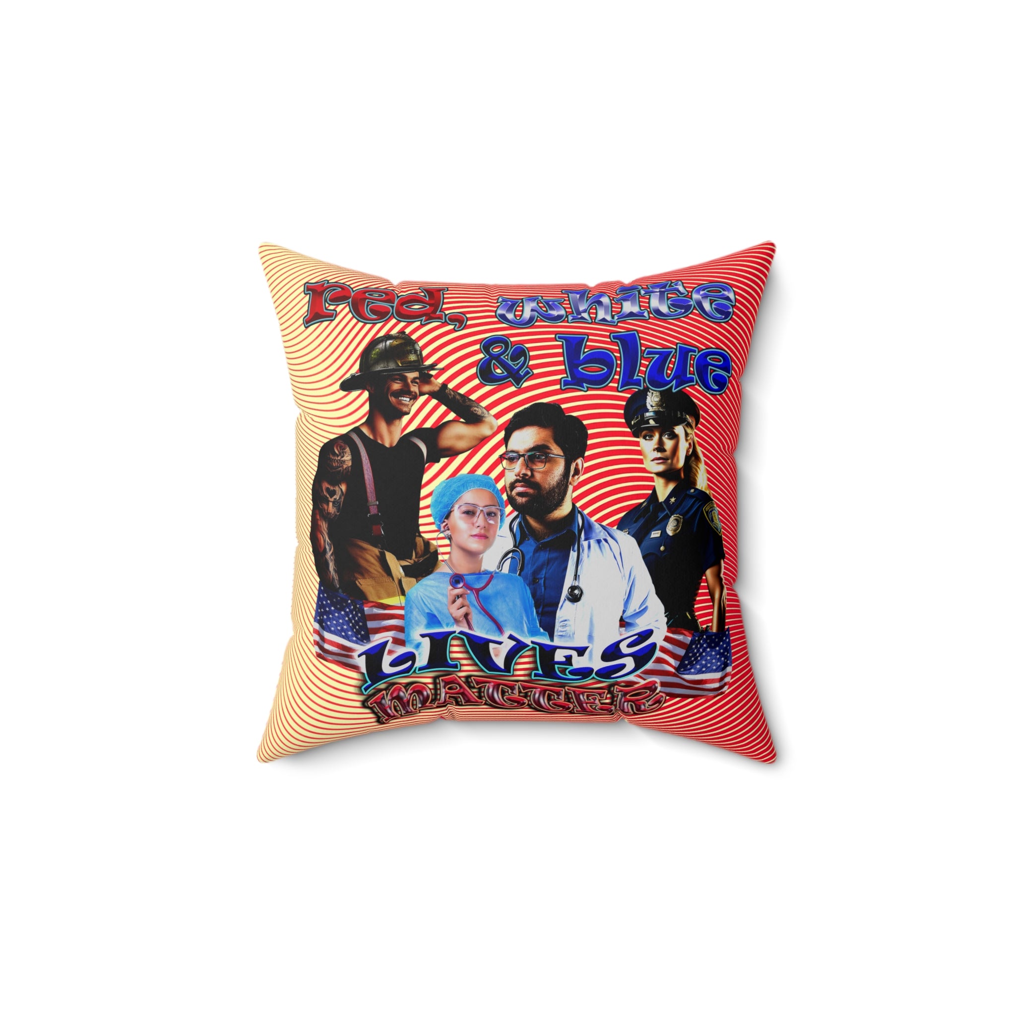 rw&b lives matter - Spun Polyester Square Pillow - (yellow-orange wave)