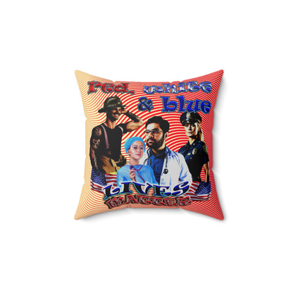 rw&b lives matter - Spun Polyester Square Pillow - (yellow-orange wave)