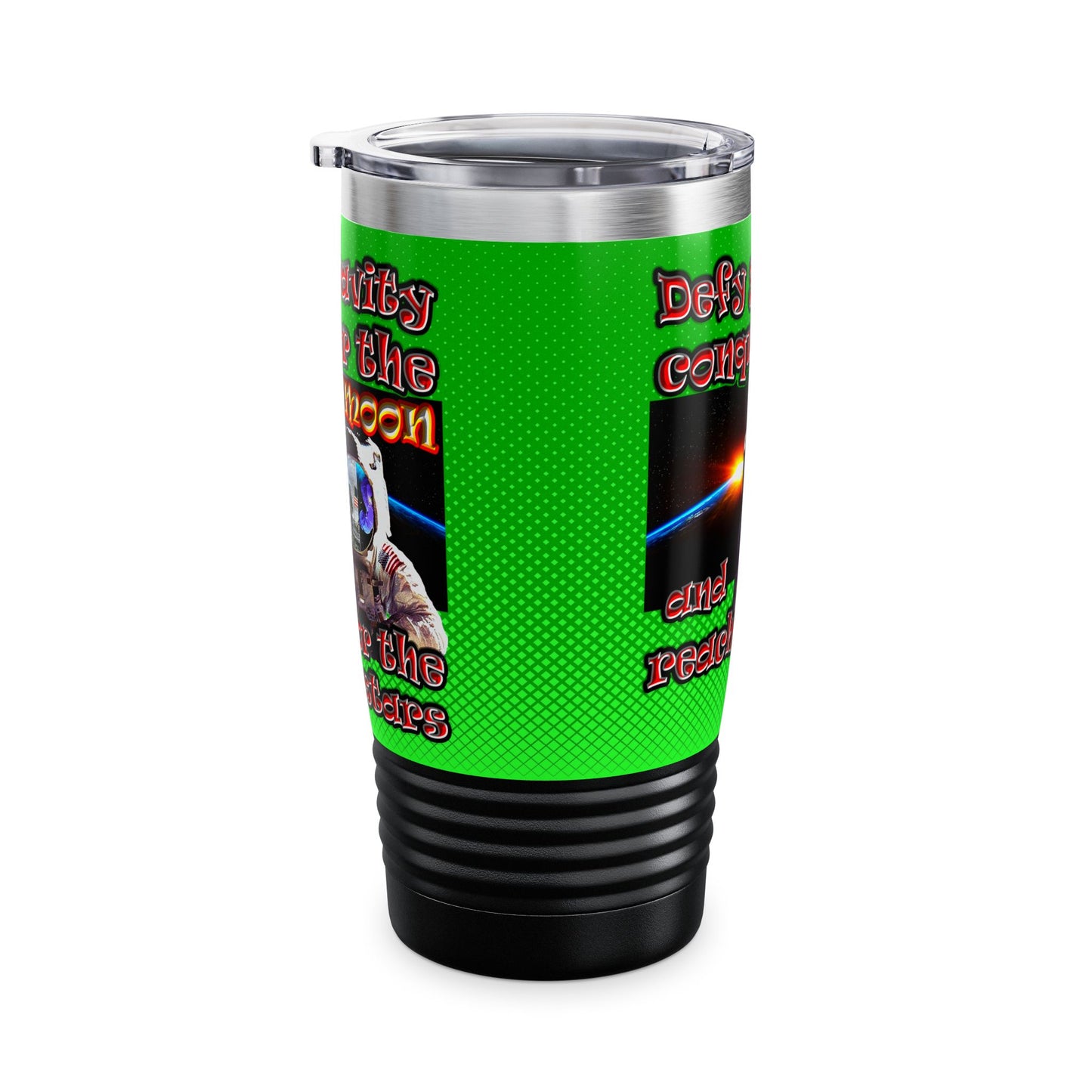 defy conquer reach - Ringneck Tumbler, 20oz (logo green)