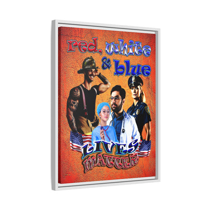 rw&b lives matter - framed canvas art (burnt orange)